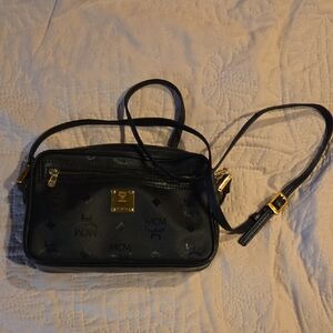 MCM Black Crossbody Bag with Gold Hardware